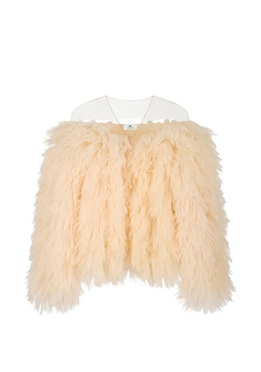 Elisabetta Franchi feather-effect jacket - Neutrals