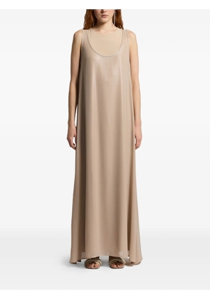 Peserico hammered satin dress - Neutrals