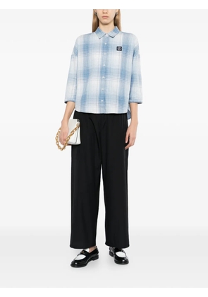 SPORT b. by agnès b. Check batwing shirt - Black