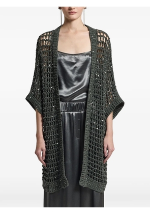 Peserico open knit cardigan - Green