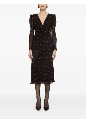 NISSA printed midi dress - Black