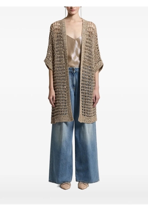 Peserico open-knit cardigan - Neutrals