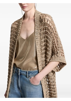 Peserico open-knit cardigan - Neutrals