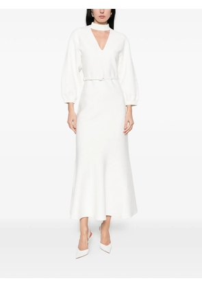 Roland Mouret V-neck belted dress - Neutrals