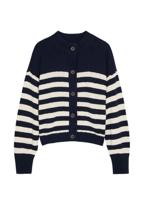 FRAME Variation striped button cardigan - Blue