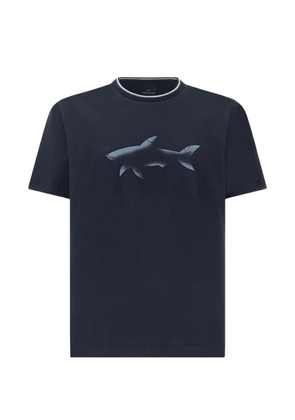Paul & Shark shark-print cotton T-shirt - Blue