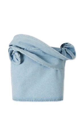 Magda Butrym floral-appliqué skirt - Blue