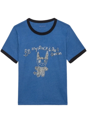 Zadig&Voltaire crystal-embellished T-shirt - Blue