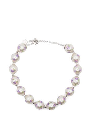 YVMIN floral beaded necklace - Silver