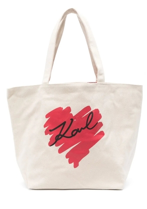 Karl Lagerfeld K/Hearts reversible tote bag - Neutrals