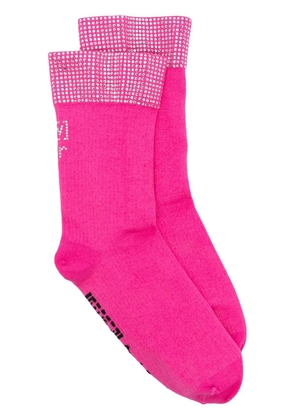 Wolford x Sergio Rossi crystal-studded socks - Pink