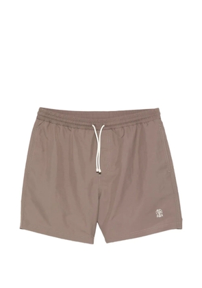 Brunello Cucinelli drawstring swim shorts - Brown