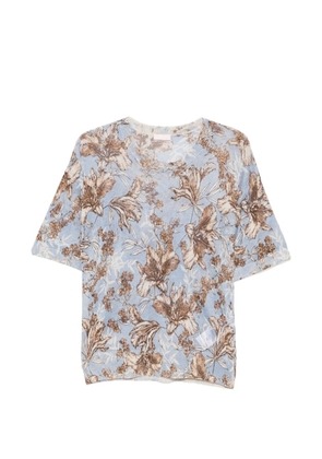 LIU JO floral-pattern T-shirt - Blue