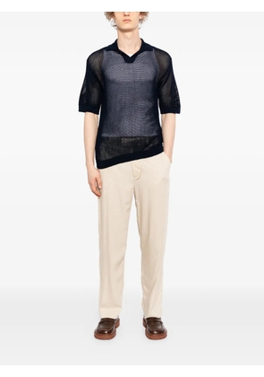 Tagliatore tilley knitted short-sleeve polo shirt - Blue