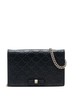 Gucci Pre-Owned 2000-2015 Mini Guccissima Bow Signature Wallet On Chain crossbody bag - Black