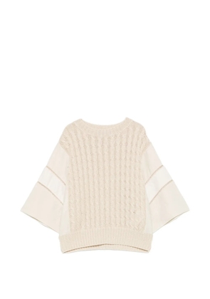 Max Mara cable-knit panelled sweater - Neutrals