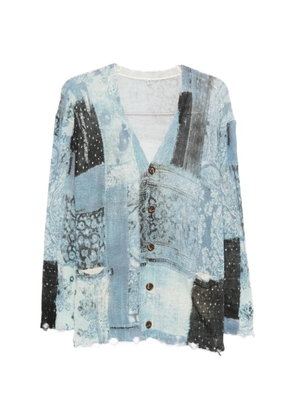 R13 bandana-print boyfriend cardigan - Blue