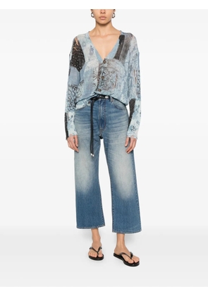 R13 bandana-print boyfriend cardigan - Blue