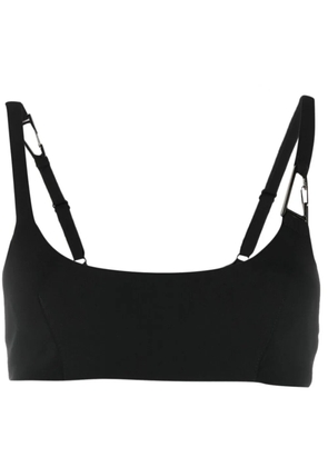 Patrizia Pepe logo-engraved cropped top - Black