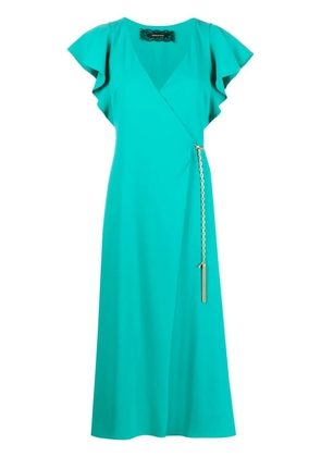 Patrizia Pepe ruffle-sleeve midi dress - Green