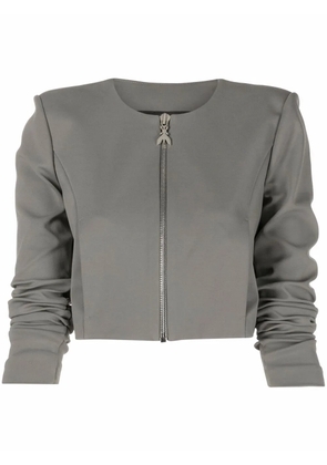 Patrizia Pepe cropped zip-up jacket - Grey
