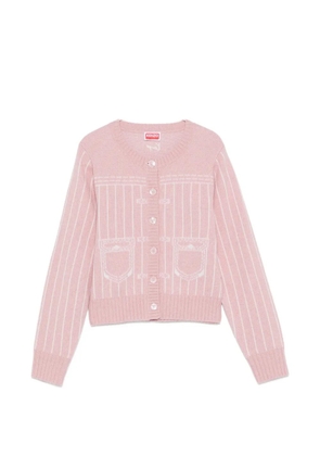 Kenzo striped buttonned cardigan - Pink