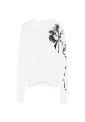 Ermanno Scervino floral-embellishment cardigan - White