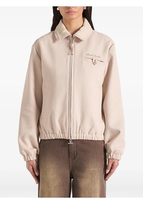 Manière De Voir ribbed collar twill jacket - Neutrals