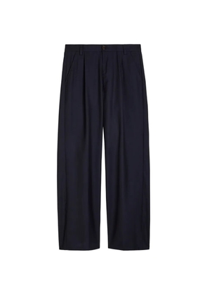 Oliver Spencer wide-leg wool pleated trousers - Blue