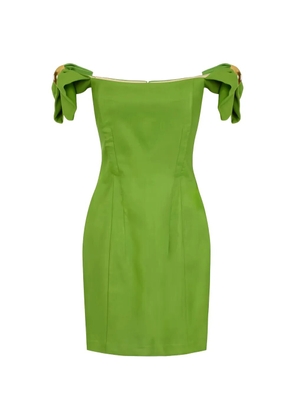 Elisabetta Franchi off-the-shoulder metal mini dress - Green
