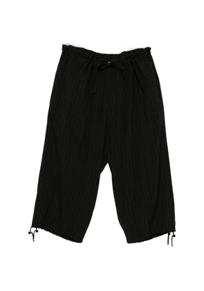 Yohji Yamamoto striped-pattern trousers - Black