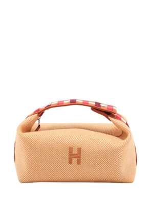 Hermès Pre-Owned 2021-2025 Small Wool Bride a Brac Au Carre Case vanity bag - Orange