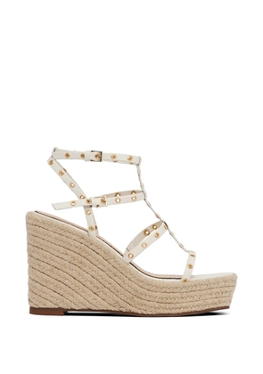 Cinq A Sept Norah grommet wedge sandals - White
