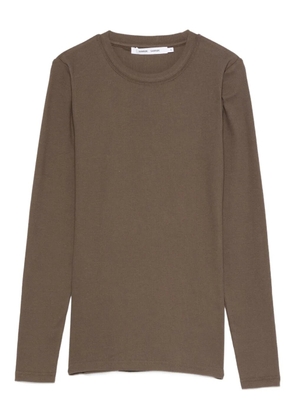 SAMSOE SAMSOE fine-ribbed T-shirt - Brown