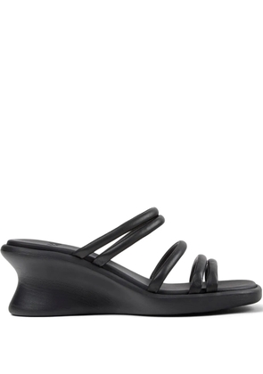 Camper strap-detail wedge sandals - Black