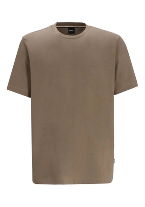 BOSS logo-embossed t-shirt - Brown
