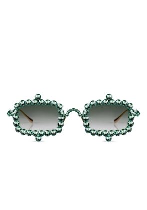 ANNA-KARIN KARLSSON Crystal Mirage embellished sunglasses - Green