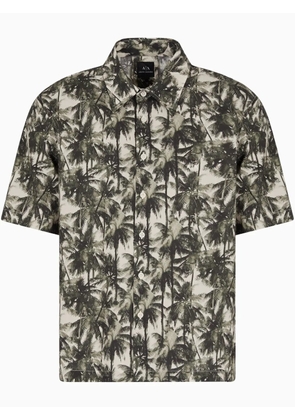 Armani Exchange graphic-print cotton shirt - Neutrals