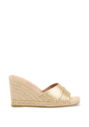 Malone Souliers Soleil leather wedge espadrilles - Gold