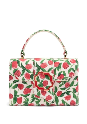 Malone Souliers tulip-print mini handbag - White