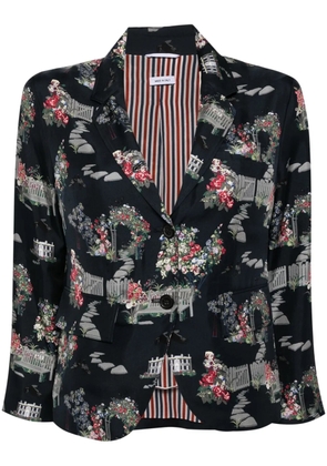 Thom Browne graphic-print blazer - Blue