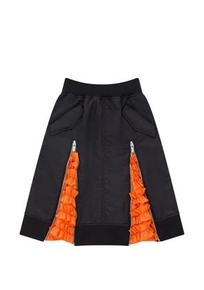 Noir Kei Ninomiya ruffled-detail midi skirt - Black
