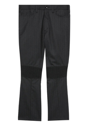 Junya Watanabe MAN smocked-panel flared cropped trousers - Grey