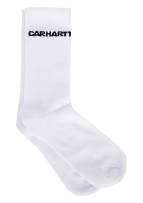 Carhartt WIP logo-knit ribbed socks - White