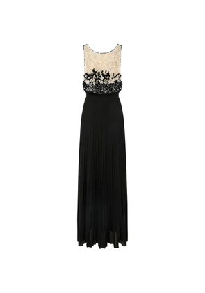 Elisabetta Franchi petal-embellished maxi dress - Black