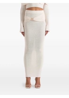 Manière De Voir Amy draped hardware-detail maxi skirt - Neutrals