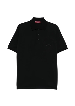 Gucci embroidered polo shirt - Black