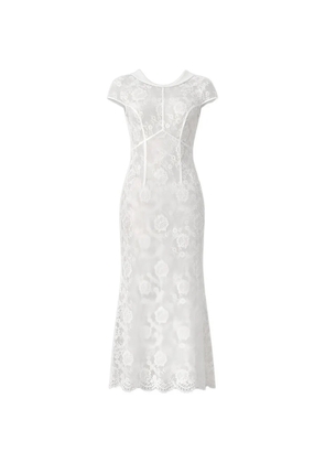 Self-Portrait lace collared dress - White