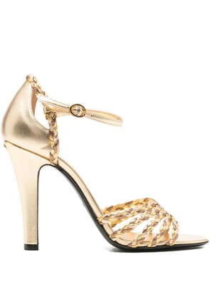 Valentino Garavani 100mm Hi Dolly braided sandals - Gold