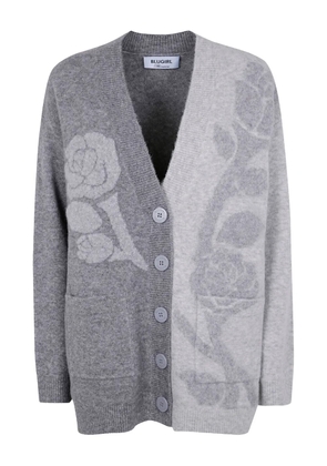 Blugirl rose-appliqué button cardigan - Grey